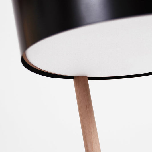 Floor Ka Lamp Black with Vegan Leather Tray by Woodendot