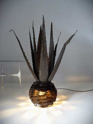 Floor Lamp Agave in Sheet Metal, 1970s-FPY-1729565