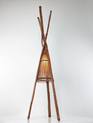 Floor Lamp in Bamboo by Ramón Castilano for Kalmar, 1970s-JJT-1587852