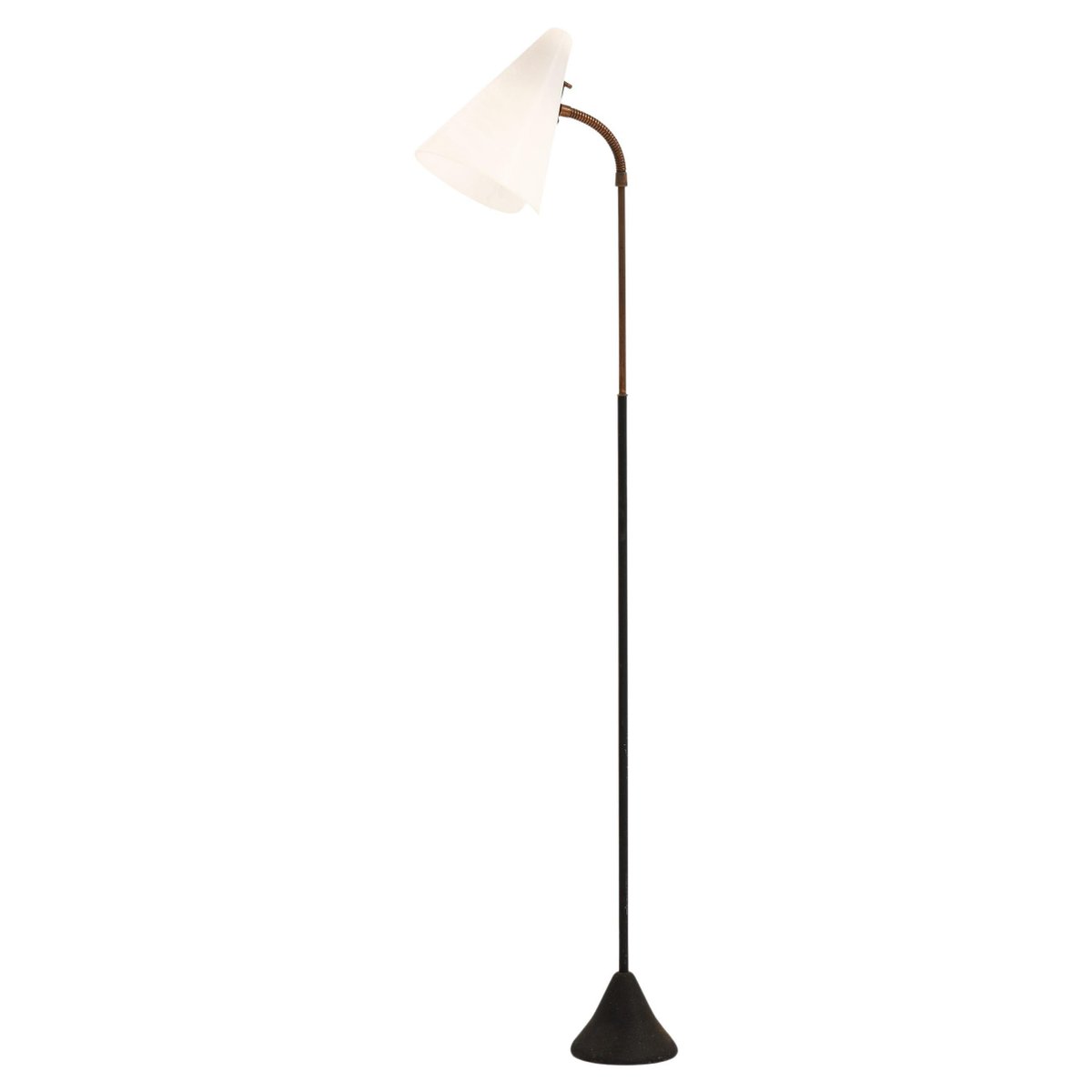 Floor Lamp in Black Lacquered Metal, 1950s