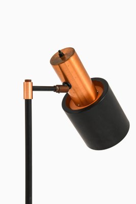 Floor Lamp in Black Lacquered Metal, Copper and Teak by Jo Hammerborg, 1950s-SC-1796792