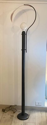 Floor Lamp in Black Painted Metal and Large Copper Leaf, 1980s-YUW-848512