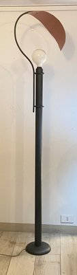 Floor Lamp in Black Painted Metal and Large Copper Leaf, 1980s-YUW-848512