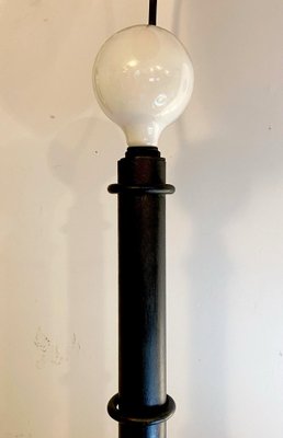 Floor Lamp in Black Painted Metal and Large Copper Leaf, 1980s-YUW-848512