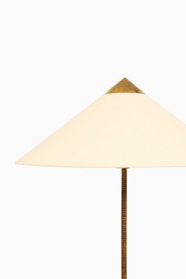 Floor Lamp in Brass and Cane attributed to Paavo Tynell, 1950s-SC-2039388