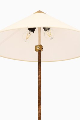 Floor Lamp in Brass and Cane attributed to Paavo Tynell, 1950s-SC-2039388