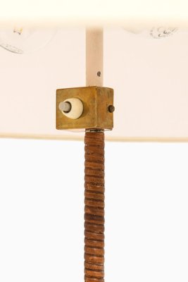 Floor Lamp in Brass and Cane attributed to Paavo Tynell, 1950s-SC-2039388