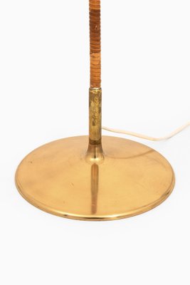 Floor Lamp in Brass and Cane attributed to Paavo Tynell, 1950s-SC-2039388