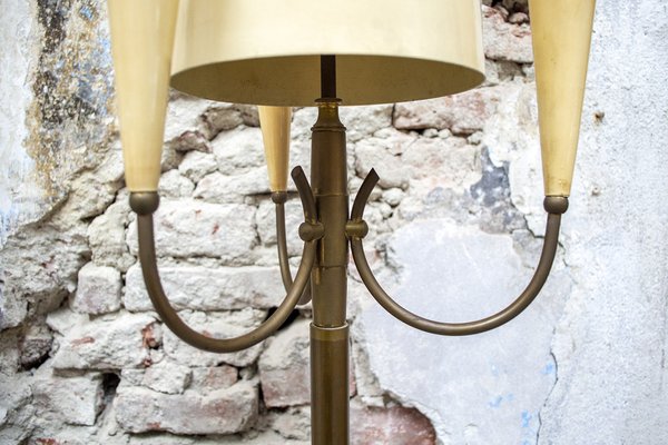 Floor Lamp in Brass and Lacquered Aluminum, Italy, 1950s-VCV-1264293