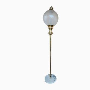 Floor Lamp in Brass and Marble, Italy, 1980s-ZUW-1799518