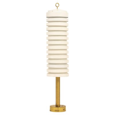 Floor Lamp in Brass and White Lacquered Metal attributed to Hans-Agne Jakobsson, 1950s-SC-2039391