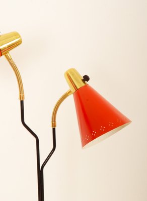 Floor Lamp in Brass & Lacquered Metal by Eskilstuna Elektro Fabriks Ab, 1960s-AX-1704654