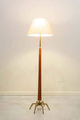 Floor Lamp in Bronze and Wood-UJE-1233482