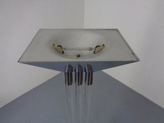 Floor Lamp in Chrome & Acrylic Glass from Vereinigte Werkstätten, Germany, 1970s-RDW-2028107