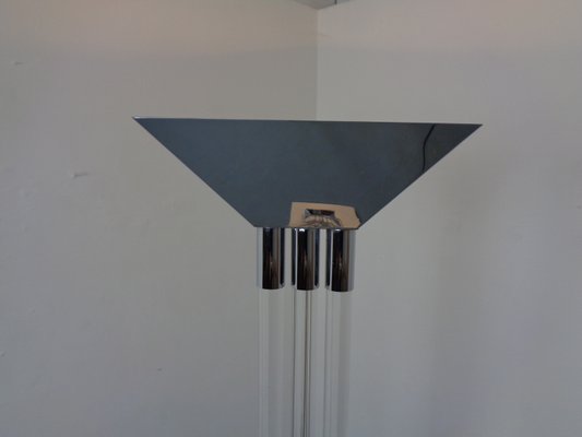 Floor Lamp in Chrome & Acrylic Glass from Vereinigte Werkstätten, Germany, 1970s-RDW-2028107