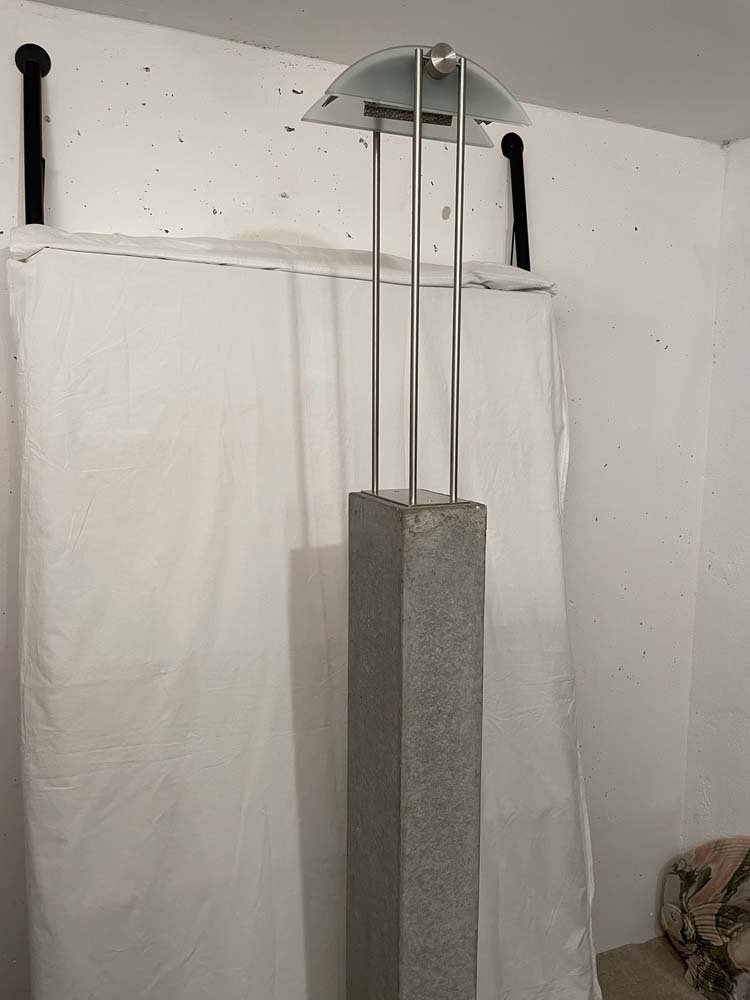 Floor Lamp in Concrete and Glass by Pierre Lallemand for Moonlight, 1990