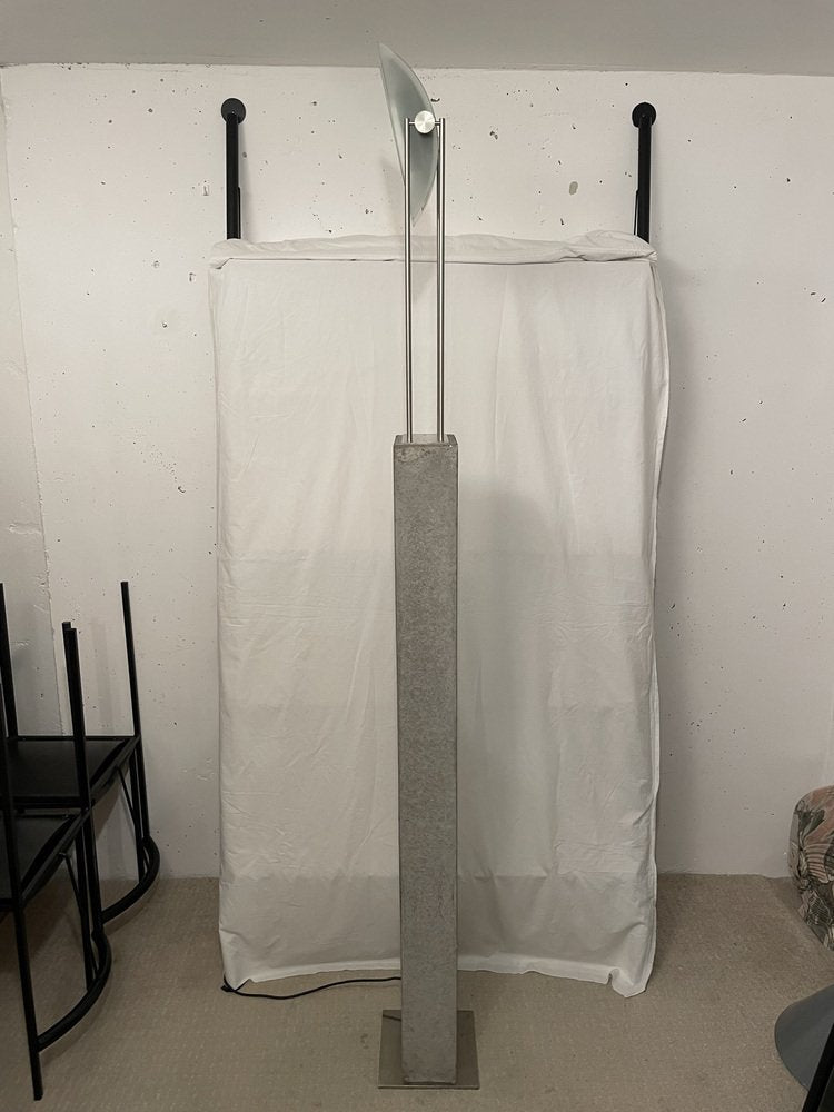 Floor Lamp in Concrete and Glass by Pierre Lallemand for Moonlight, 1990