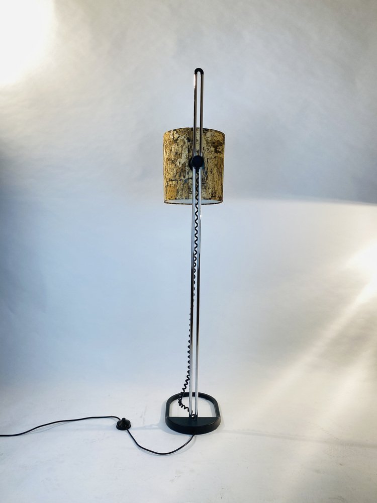 Floor Lamp in Cork and Chrome from Staff, 1970s