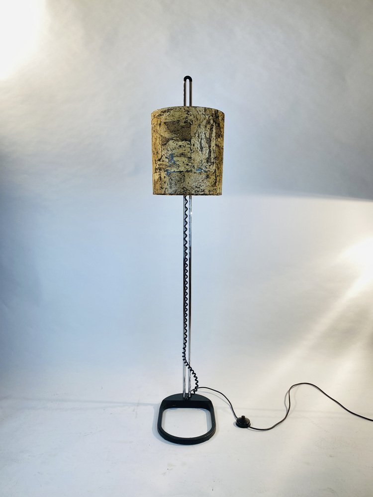 Floor Lamp in Cork and Chrome from Staff, 1970s