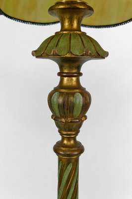 Floor Lamp in Gilded Carved Wood and Pearly Glass, 1890s-XNH-1804658