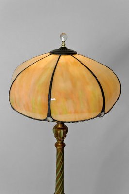 Floor Lamp in Gilded Carved Wood and Pearly Glass, 1890s-XNH-1804658