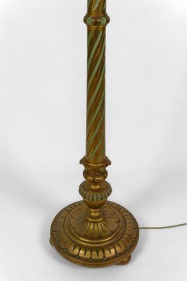 Floor Lamp in Gilded Carved Wood and Pearly Glass, 1890s-XNH-1804658