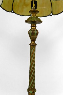 Floor Lamp in Gilded Carved Wood and Pearly Glass, 1890s-XNH-1804658