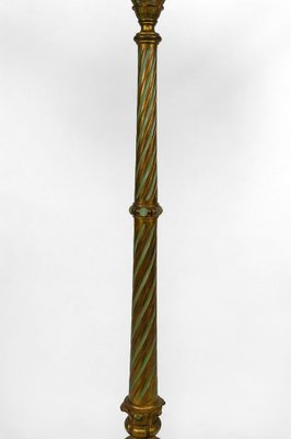 Floor Lamp in Gilded Carved Wood and Pearly Glass, 1890s-XNH-1804658