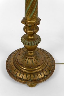 Floor Lamp in Gilded Carved Wood and Pearly Glass, 1890s-XNH-1804658