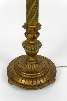 Floor Lamp in Gilded Carved Wood and Pearly Glass, 1890s-XNH-1804658