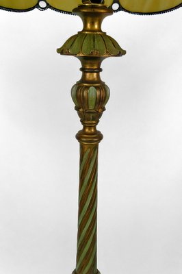 Floor Lamp in Gilded Carved Wood and Pearly Glass, 1890s-XNH-1804658