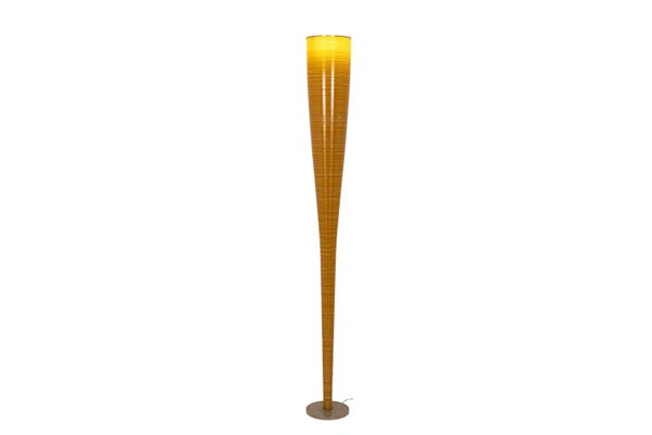 Floor Lamp In Gilt and White Polycarbonate, 20th-Century-CEJ-802426