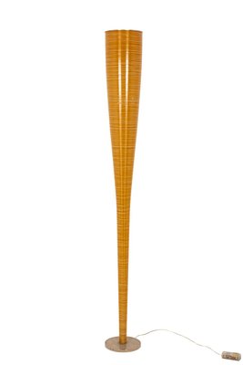 Floor Lamp In Gilt and White Polycarbonate, 20th-Century-CEJ-802426