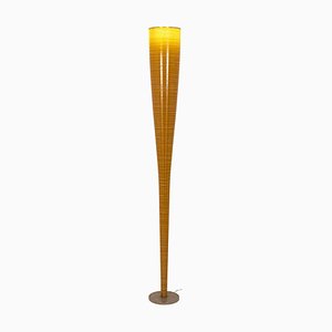 Floor Lamp In Gilt and White Polycarbonate, 20th-Century-CEJ-802426