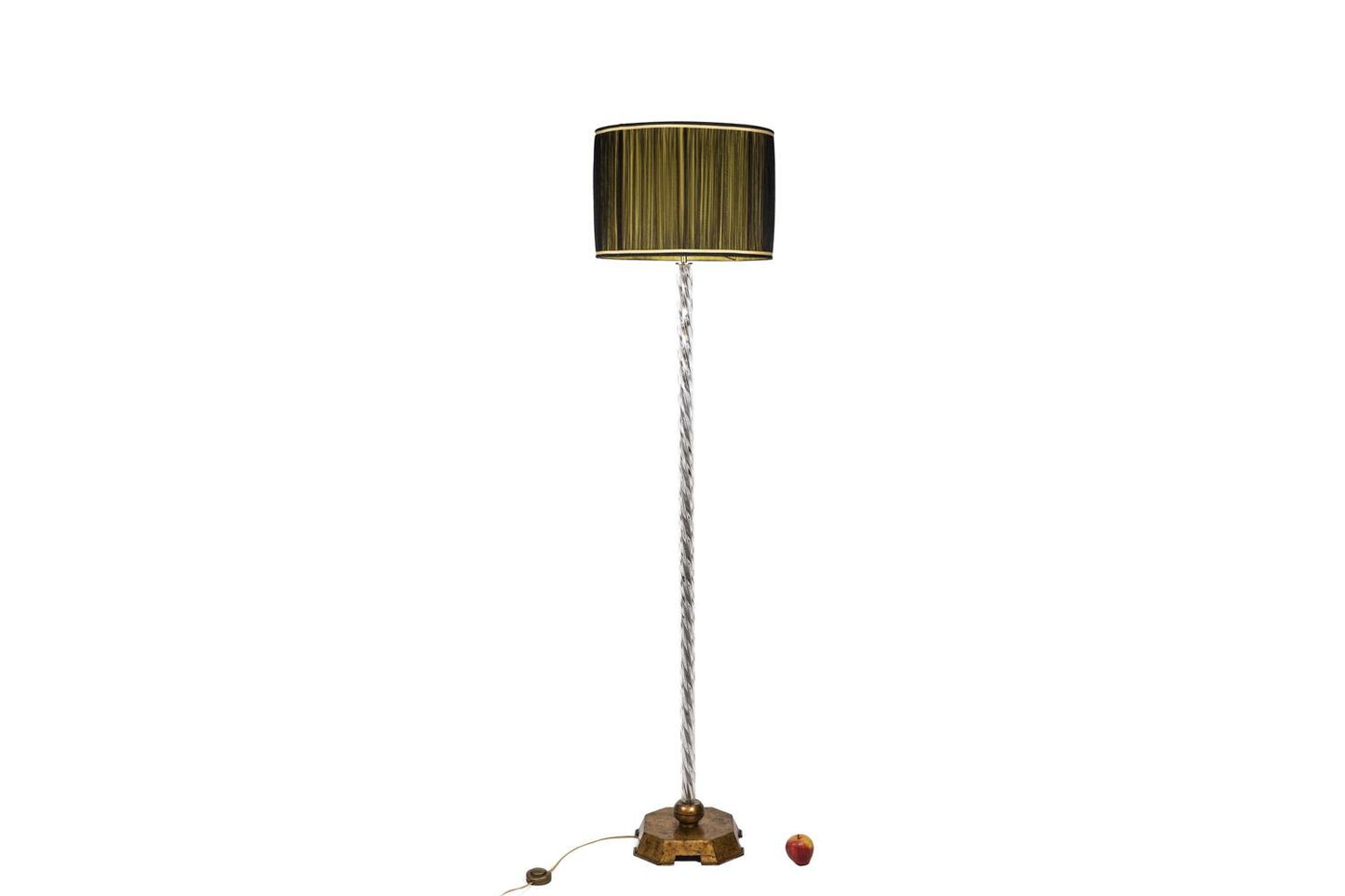 Floor Lamp in Glass and Gilded Metal from Maison Baguès, 1950s