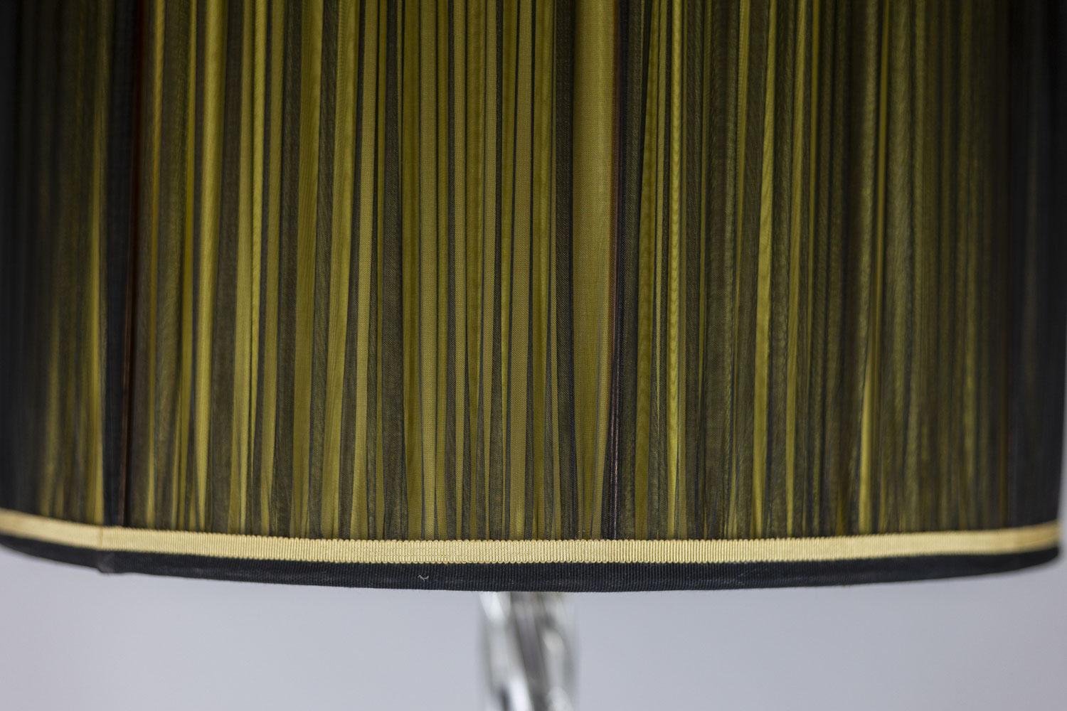 Floor Lamp in Glass and Gilded Metal from Maison Baguès, 1950s