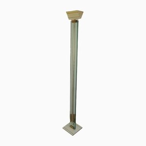 Floor Lamp in Glass, Brass and Lacquered Metal-BA-1365632