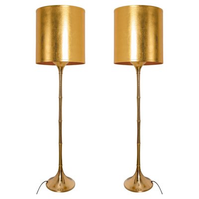 Floor Lamp in Gold by Ingo Maurer for Design M, Germany, 1968, Set of 2-VDW-1287204