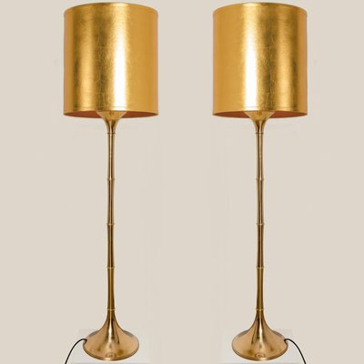 Floor Lamp in Gold by Ingo Maurer for Design M, Germany, 1968, Set of 2-VDW-1287204