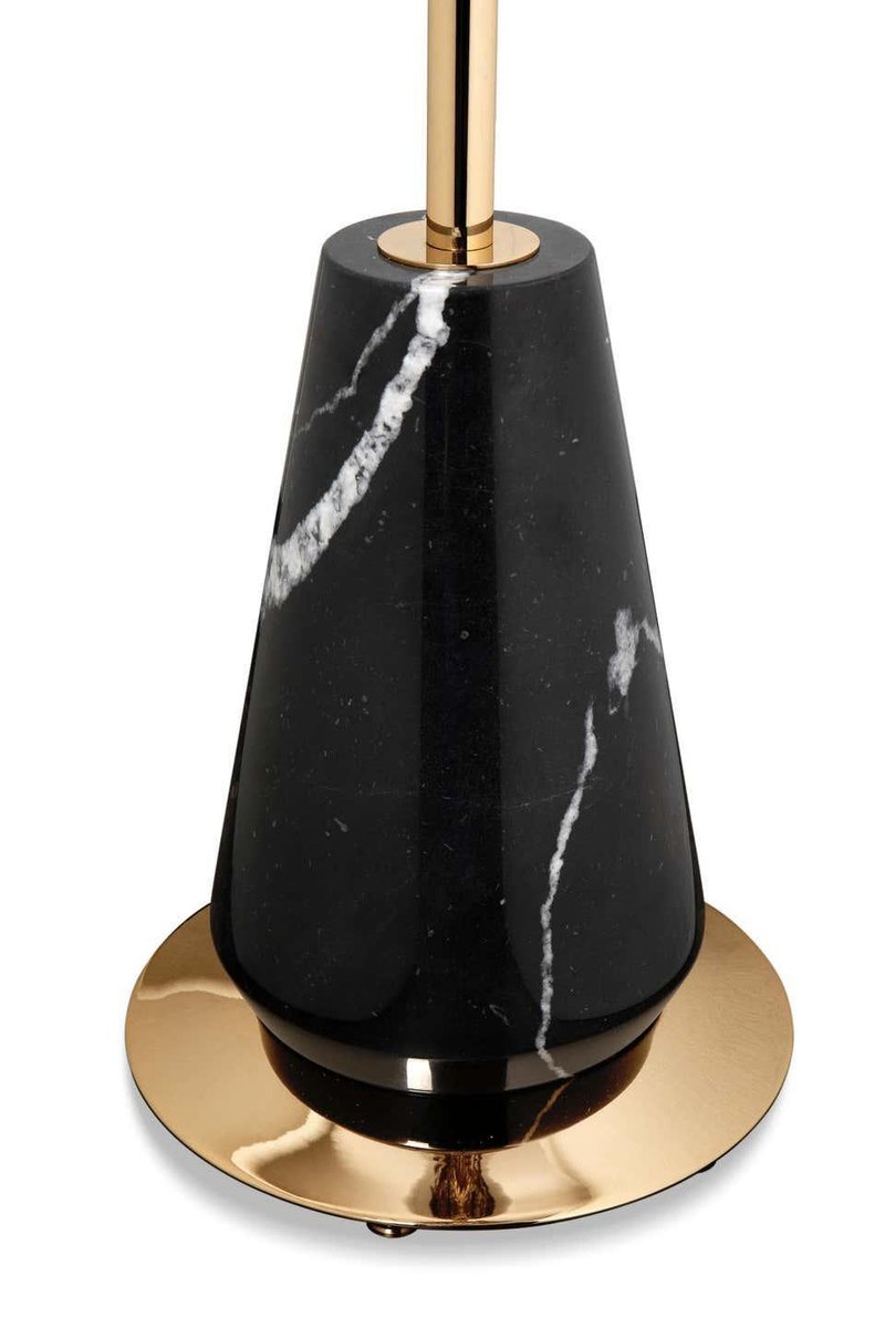 Floor Lamp in Gold-Plated Brass, Marble and Swarovski Crystals