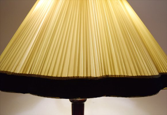 Floor Lamp in Mahogany & Brass, 1950s-HS-1389734