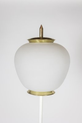 Floor Lamp in Opaline Glass, Lacquered Metal and Gilt Brass, 1950s-CEJ-1792699