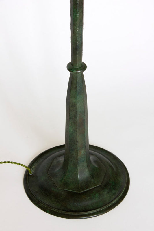 Floor Lamp in Patinated Bronze by Genet & Michon, France, 1940s