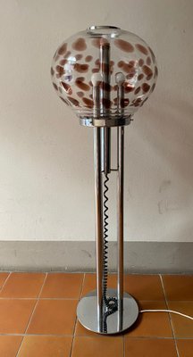 Floor Lamp in Steel and Murano Glass attributed to Mazzega, Italy, 1960s-TKR-1703285