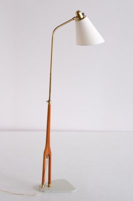 Floor Lamp in Teak and Brass by Hans Bergström for ASEA, Sweden, 1950s-FMT-989850