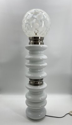 Floor Lamp in White Satined Glass by Carlos Nason for Mazzega, 1970s-CZ-1764532