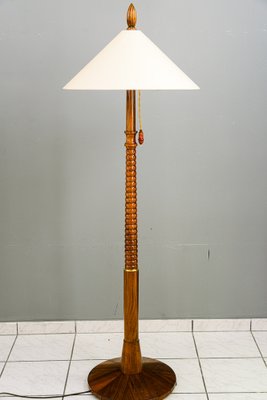 Floor Lamp in Wood with Fabric Shade, Vienna, 1950s-SPD-1723146