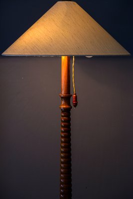 Floor Lamp in Wood with Fabric Shade, Vienna, 1950s-SPD-1723146