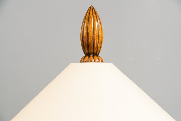 Floor Lamp in Wood with Fabric Shade, Vienna, 1950s-SPD-1723146