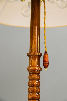 Floor Lamp in Wood with Fabric Shade, Vienna, 1950s-SPD-1723146